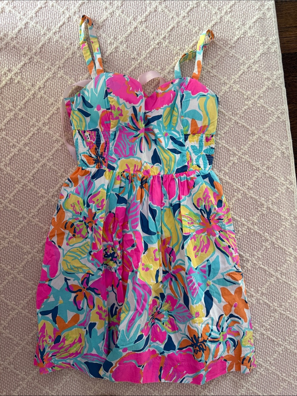 Lilly Pulitzer Tropical Floral Sundress in Pink, Blue & Yellow